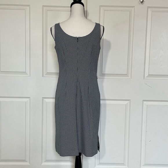 Zoza by Walking Co. Black and White Herringbone Tank Polyamide Dress, 10 - Picture 3 of 16